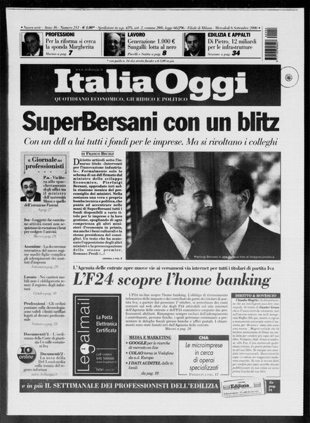 Italia oggi : quotidiano di economia finanza e politica